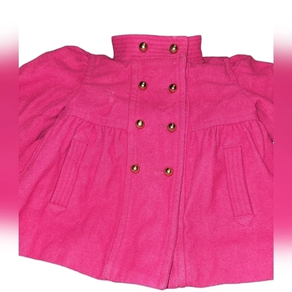 Gap baby Gap toddler 3T wool blend pink coat with gold buttons